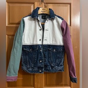 Urban Outfitters vintage color block denim jacket xs, oversized